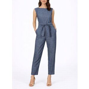 Ozma Chambray Matador Jumpsuit Women’s Size XS Blue Organic Cotton Wide Leg